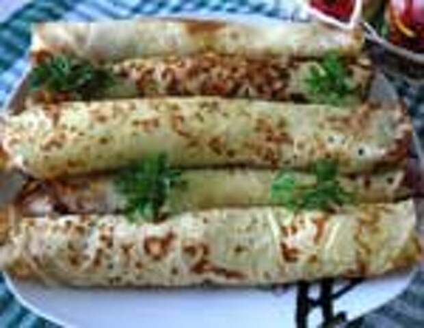 Фаршированные блинчики грибами