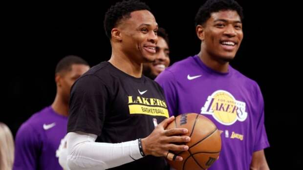 Los Angeles Lakers during warmups