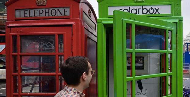 Solarbox Знаменитые телефонные будки Лондона превратятся в зарядные станции