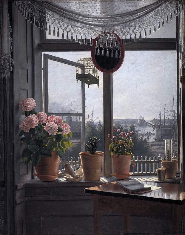 Копенгаген (СМК) Датская национальная галерея - Martinus Rørbye (1803-48) - View from the artist’s room, c. 1825