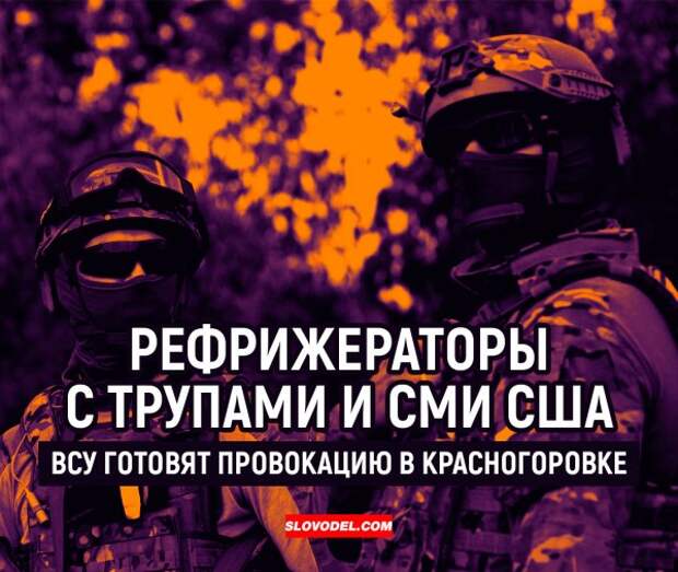 Рефрижераторы с трупами и СМИ США: ВСУ готовят провокацию в Красногоровке