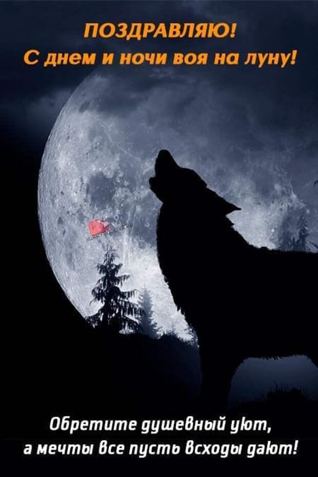 Веселые открытки в День и ночь воя на луну, 26 октября