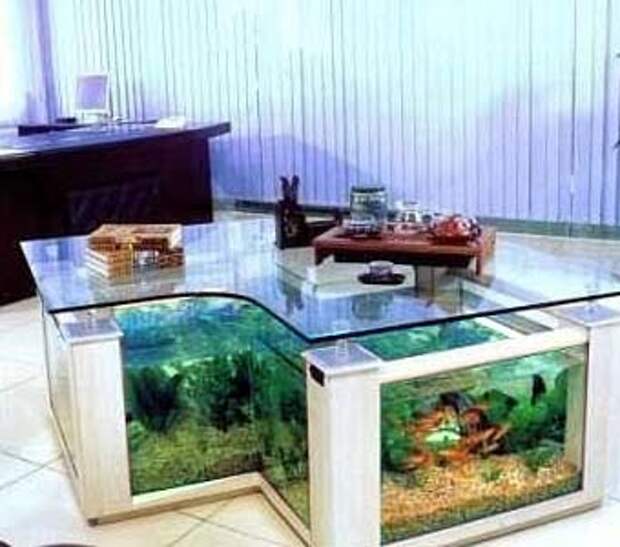 столик аквариум в интерьере