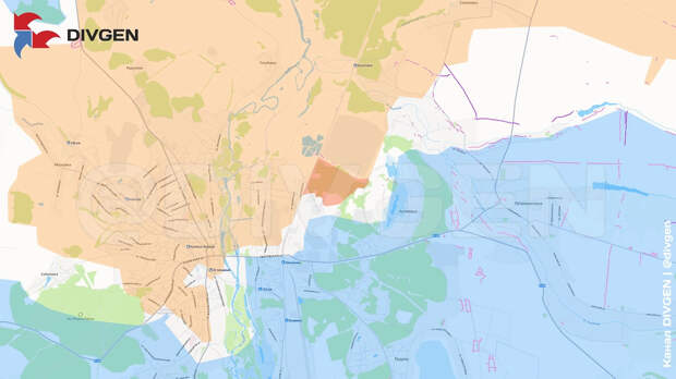 Карта СВО на 7 ноября 2025 года. Российские войска заняли новые позиции северо-восточнее Купянска. Фото © Telegram / DIVGEN   Карта СВО