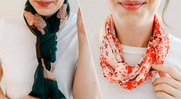 Как красиво завязать платок и шарф на шее: 6 интересных способов