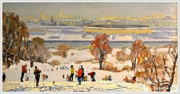 Ширяев Дмитрий Кузьмич (Россия, 1913-2000) «Москва. Вид на Лужники» 1968
