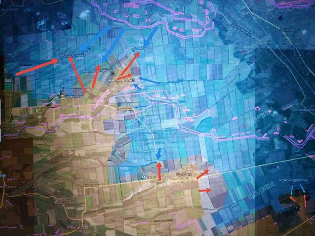 Карта СВО 16 февраля 2026 года. Запорожское направление.
