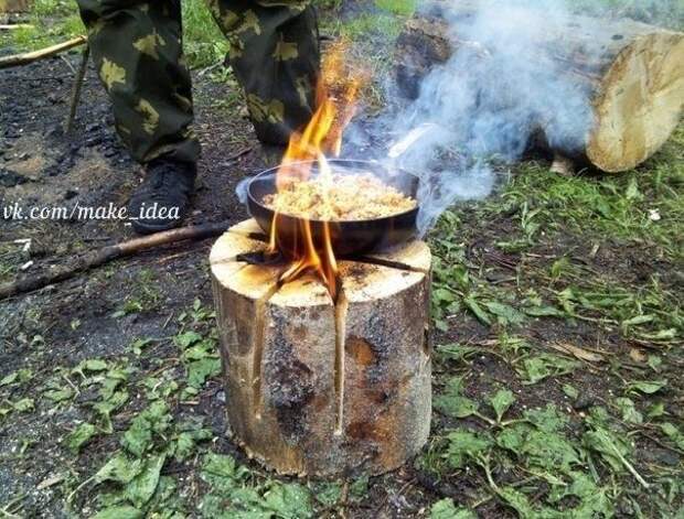 Делаем своими руками "финскую свечу". Очень удобно в лесу, сверху можно поставить чайник или кастрюлю.