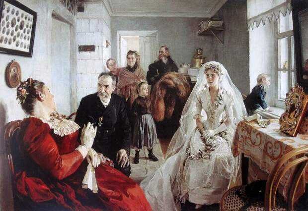 Илларион Прянишников «В ожидании шафера», 1890 год Илларион Прянишников «В ожидании шафера», 1890 год