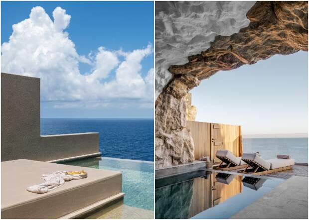 Террасы, как и номера, оформлены в неповторимом стиле (Acro Suites, остров Крит).