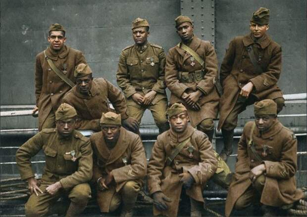 369-й пехотный полк: Первый афро-американский полк, принимавший участие в Первой Мировой Войне, март 1919 г. Историческая фотография, редкие фотографии, ретро фото, фото