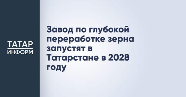 Завод по глубокой переработке зерна запустят в Татарстане в 2028 году