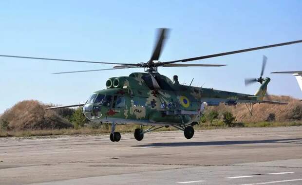 Минобороны РФ показало кадры поражения «Геранью» вертолета Ми-8 ВВС ВСУ