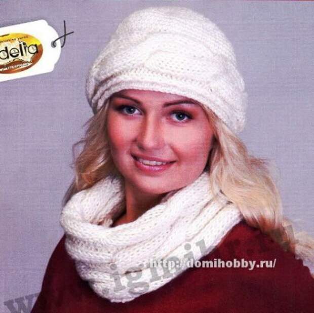 Вязаная шапочка и шарф-хомут Вязаная шапочка и шарф-хомут