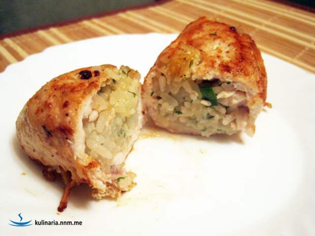 Куриные рулетики с рисом