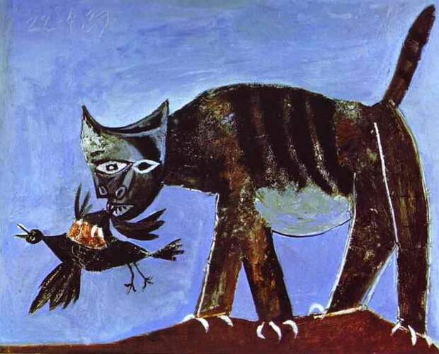 Пабло Пикассо. Кошка, схватившая птицу. 1939 год
