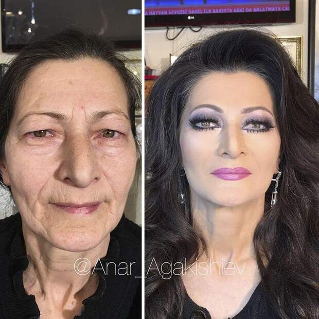Анар Агакишиев, визажист из Азербайджана, с макияжем и без, до и после макияжа