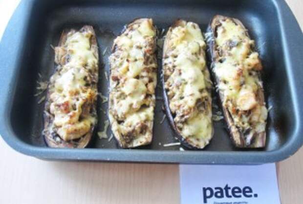 Баклажаны  фаршированные курицей и грибами - приготовление