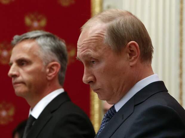 Президент Швейцарии и председатель ОБСЕ Дидье Буркхальтера на встрече с Путиным 7 мая 2014