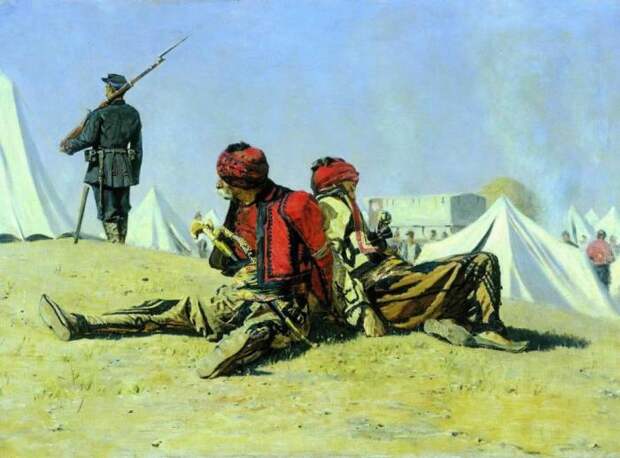 «Два ястреба». Башибузуки, 1878 год. Картины из путешествий русского художника-баталиста Василия Верещагина