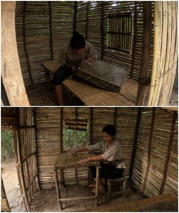 Девушка своими руками сделала и подушки из подручных материалов, и обеденную группу. Девушка своими руками сделала и подушки из подручных материалов, и обеденную группу.