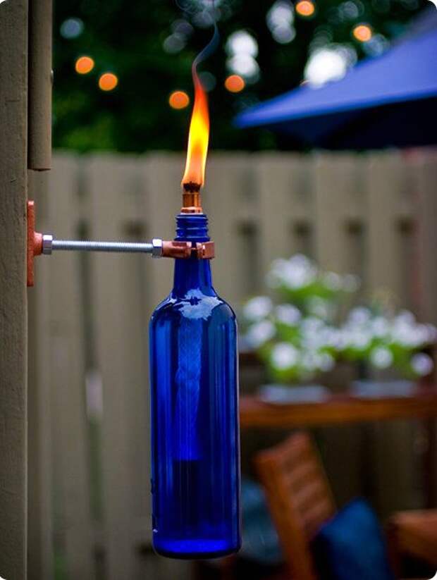 факел из стеклянной бутылки