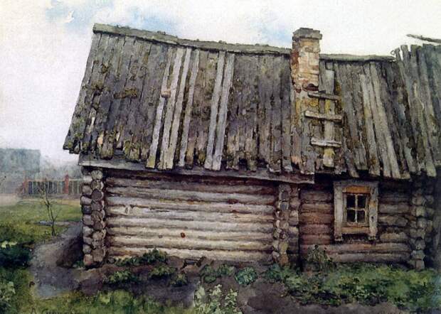 Василий Суриков — «Изба». 1873 г.