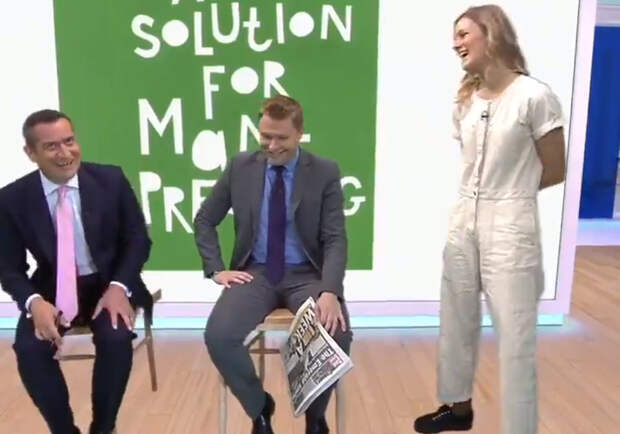 TV Host Tries Out The Anti-Manspreading Chair And He Might Not Be Able To Have Kids Now