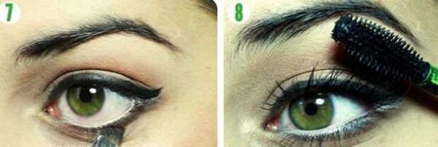 For the lower eyelid, using white eyeliner, lined in Figure. The white eyeliner eyes more light and help to round over.