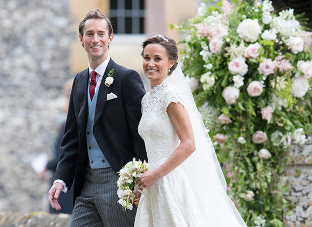 ENGLEFIELD GREEN, ENGLAND - MAY 20: Pippa Middleton and James Matthews leave after getting married at St Mark's Church on May 20, 2017 in Englefield Green, England. (Photo by Pool/Samir Hussein/WireImage)