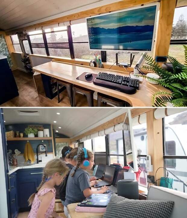 Как автобус, который стал домом для семьи из 6 человек, четырех кошек и собаки