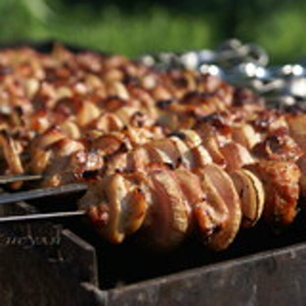Шашлык из курицы в грейпфруте