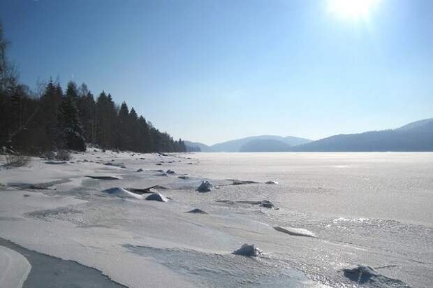 Лес, озеро, зима https://pixabay.com