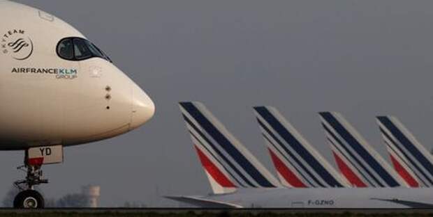 An Air France Airbus A350 airplane lands at the Charles-de-Gaulle airport in Roissy, near Paris, France April 2, 2021. REUTERS/Christian Hartmann