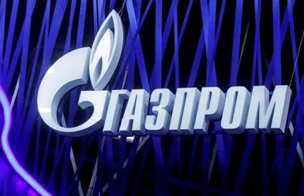 FILE PHOTO: The logo of Russian gas giant Gazprom is seen on a board at the St. Petersburg International Economic Forum (SPIEF), Russia, June 6, 2019. REUTERS/Maxim Shemetov/File Photo