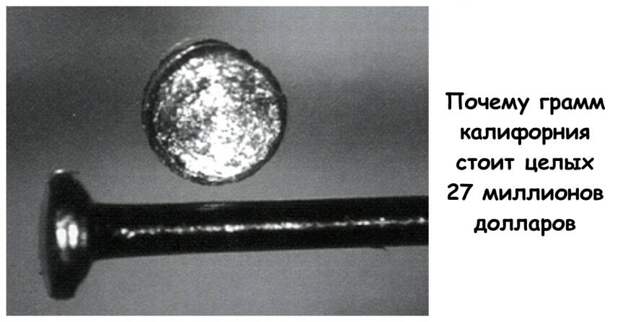 Почему грамм калифорния стоит целых 27 миллионов долларов