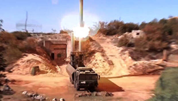 Пуск крылатой ракеты Оникс с БРК Бастион по объектам террористов в Сирии