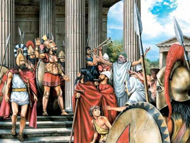 Спарта была типичным греческим полисом. | Фото: ppt-online.org.