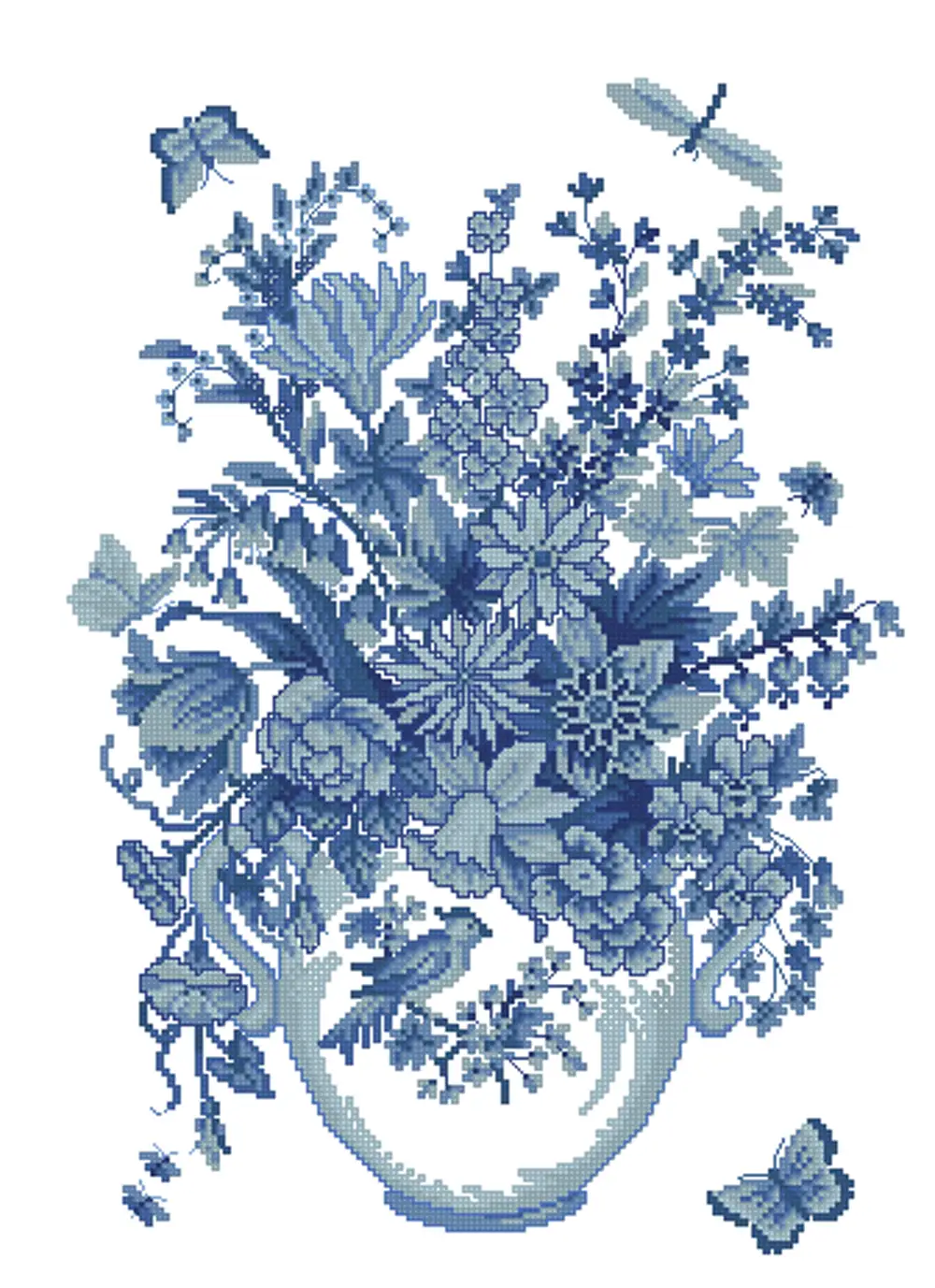 Схемы для вышивки купить. Вышивка Гжель. Вышивка крестом Гжель. Вышивка в стиле Гжель. Вышивка в синих тонах.