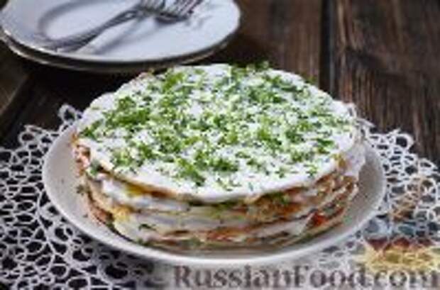 Фото к рецепту: Закусочный кабачковый торт