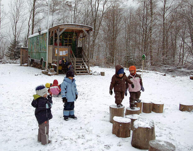 Лесной детский сад Детский сад, Лес, ЭкоСфера, Природа, Германия, Длиннопост
