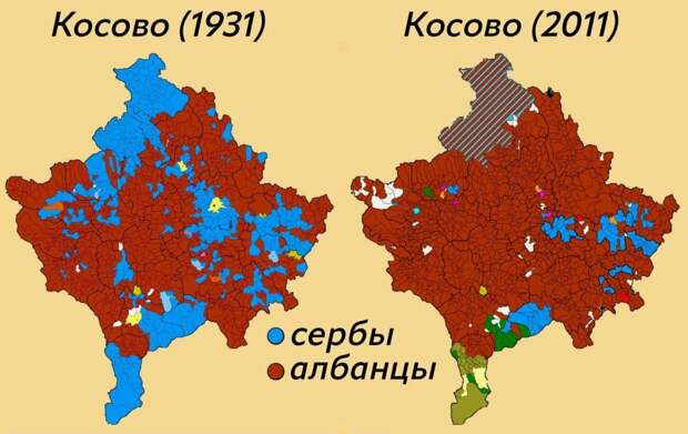 Изменение населения Косово за последние 80 лет
