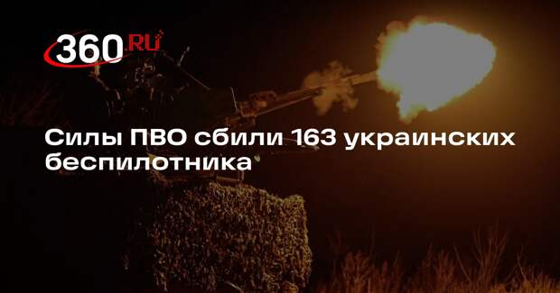 Силы ПВО ночью уничтожили 163 БПЛА над регионами России