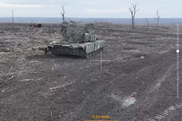 Подразделения БпЛА ставропольских десантников при помощи квадрокоптеров со сбросами уничтожили танк ВСУ в районе н.п. Вербовое Запорожской области