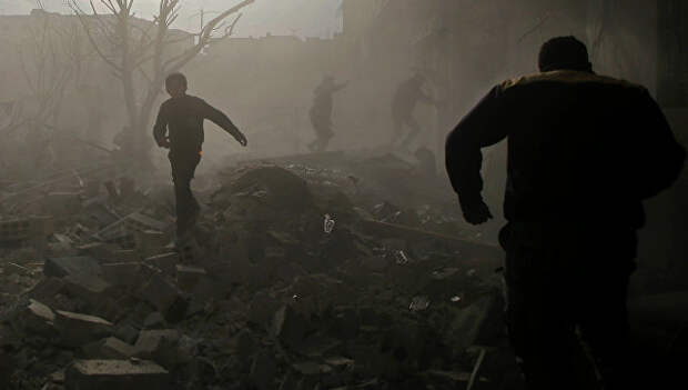 После авиационного налета в Дамаске, Сирия. Архивное фото