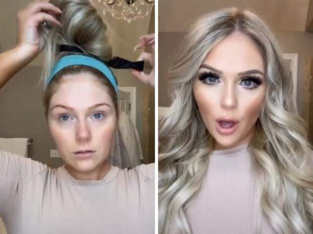 фотографии девушек с макияжем и без девушка на фото
