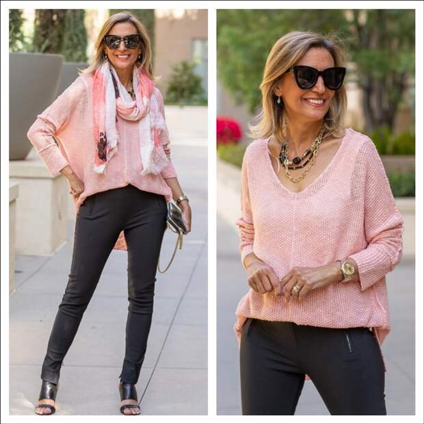 jacket Society flamingo pink tape yarn sweater
