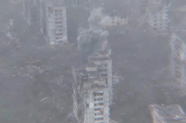 Уничтожение позиций ВСУ в многоэтажках Степногорска сняли с воздуха