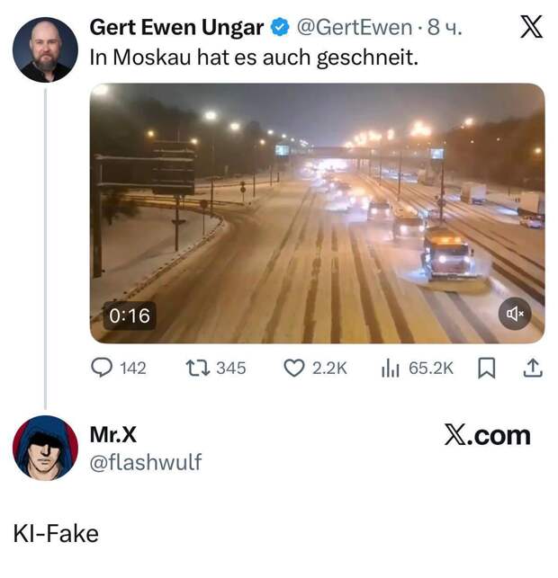 🇩🇪🇷🇺 Немец опубликовал кадры уборки снега на МКАД и шокировал местных