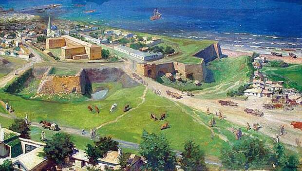 Крепость Анапа на картине художника XIX века